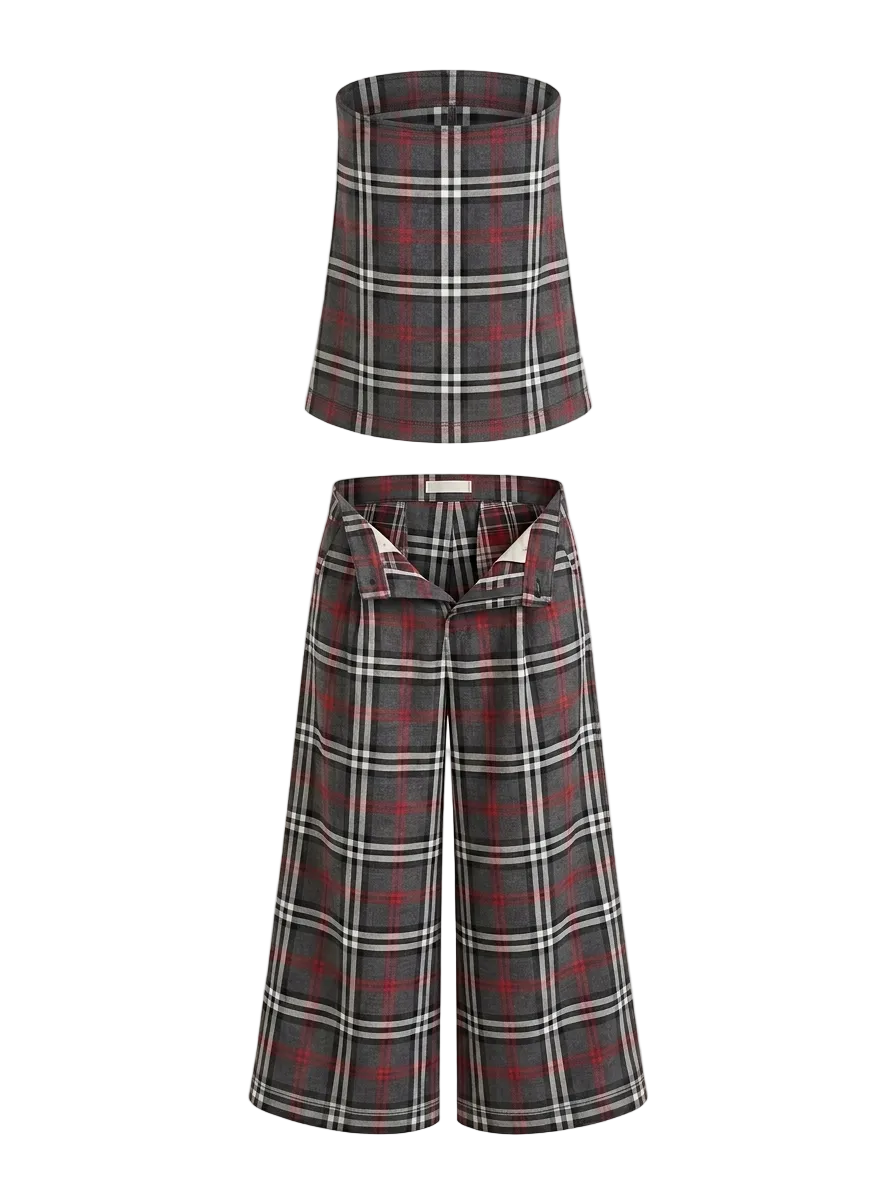 Co-Ord Sets in Tartan Patterned