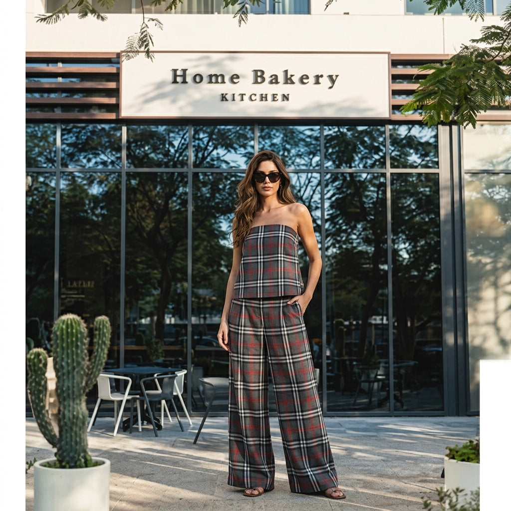 Co-Ord Sets in Tartan Patterned
