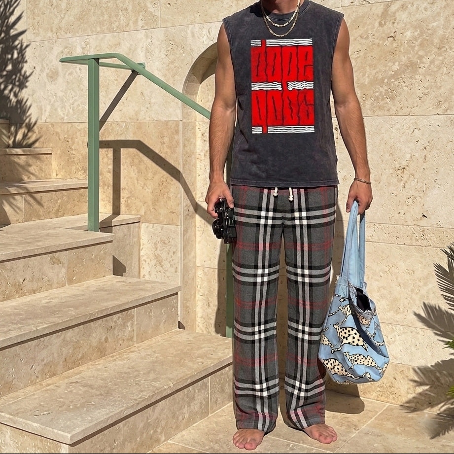 Checker Wide Leg Pants