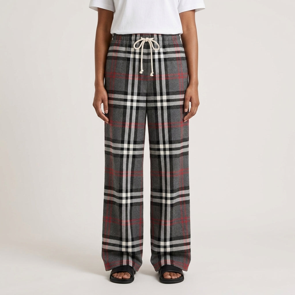 Checker Wide Leg Pants